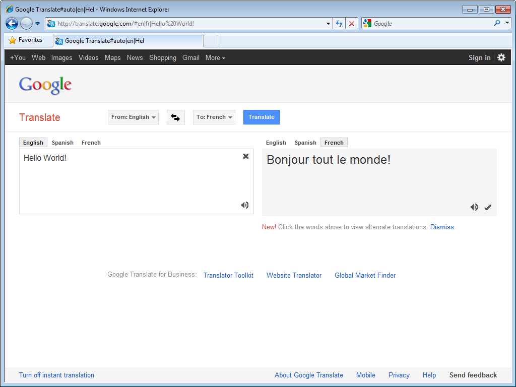 Google translate english to malay